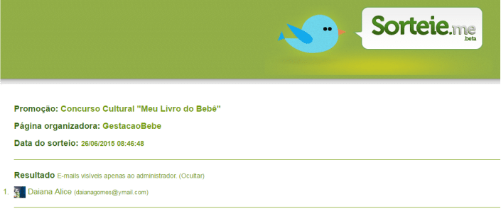 Sorteio " Meu livro do bebê"