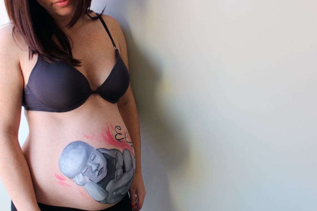 Desenhos faceis na barriga de gravida