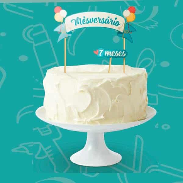 bolo de mesversario de chantilly