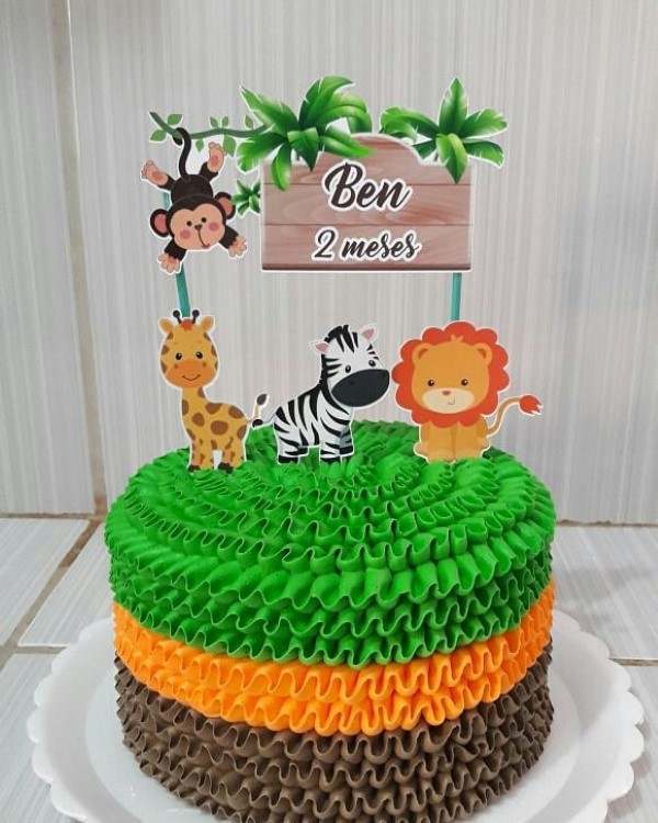 bolo de mesversario safari