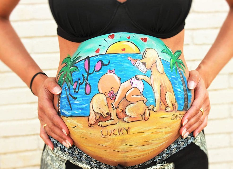 desenho na barriga de gravida