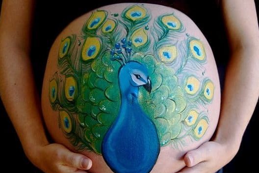 Desenhos na barriga de gravida para cha de bebe