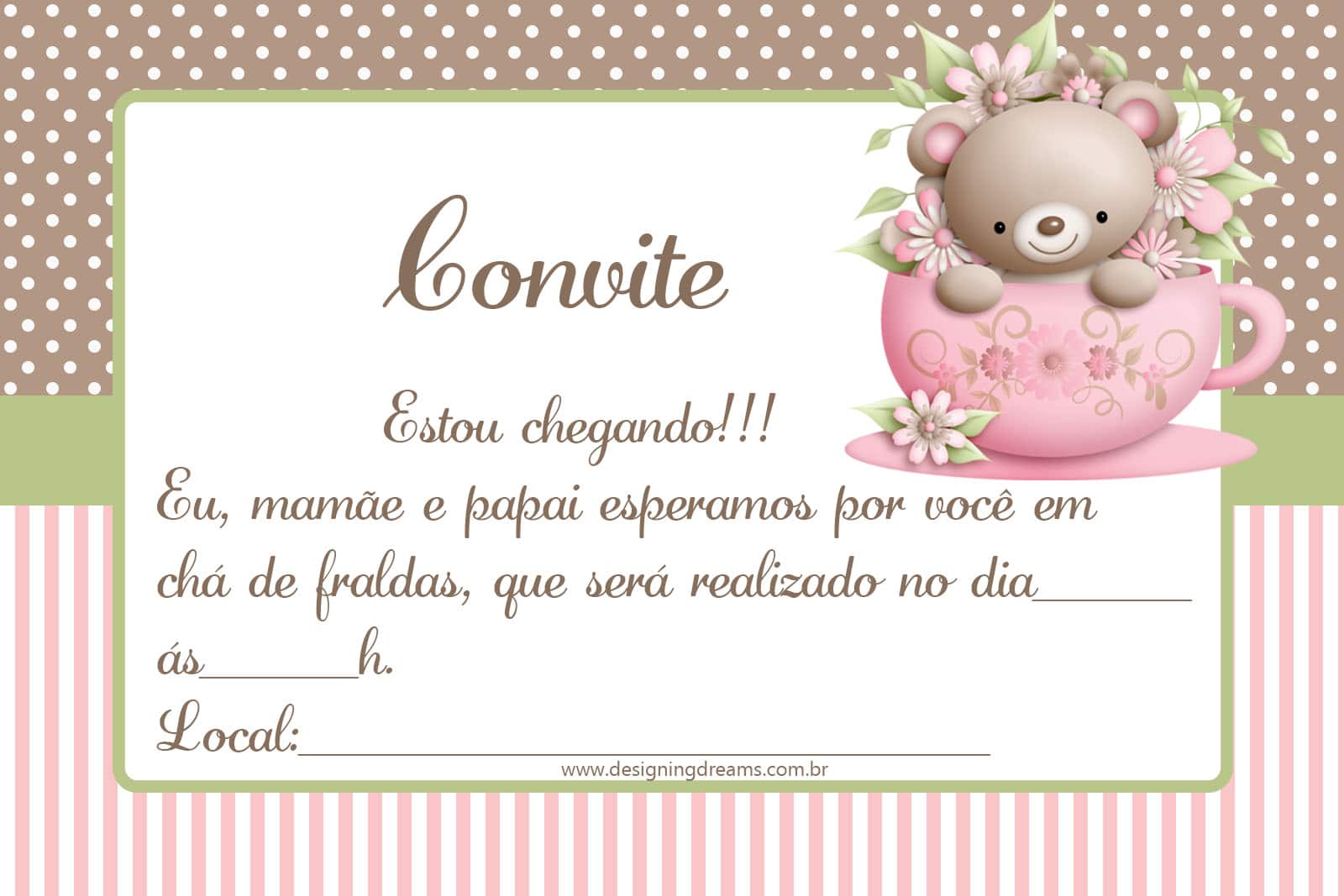 Convite De Cha De Bebe 50 Modelos Criativos Convite De Cha De Bebe 50 Modelos Criativos