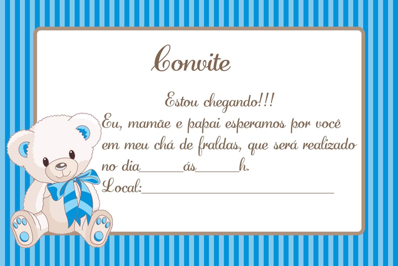 convite de cha de bebe do pequeno principe