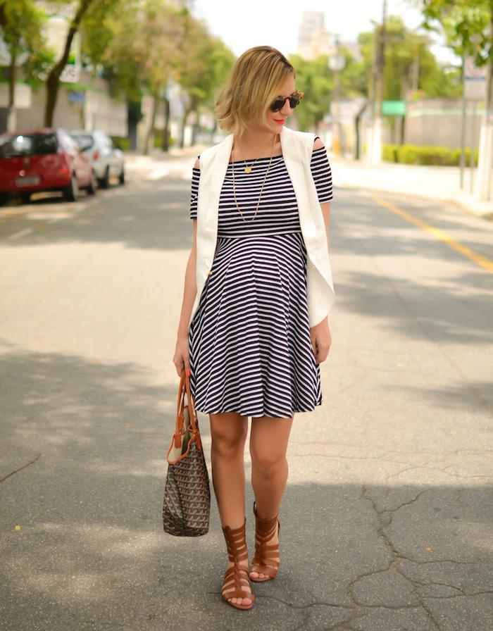 vestido com blazer para gravida