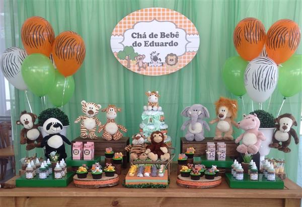 cha de bebe animais da floresta