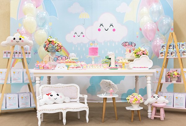 decoracao para cha de bebe chuva de amor