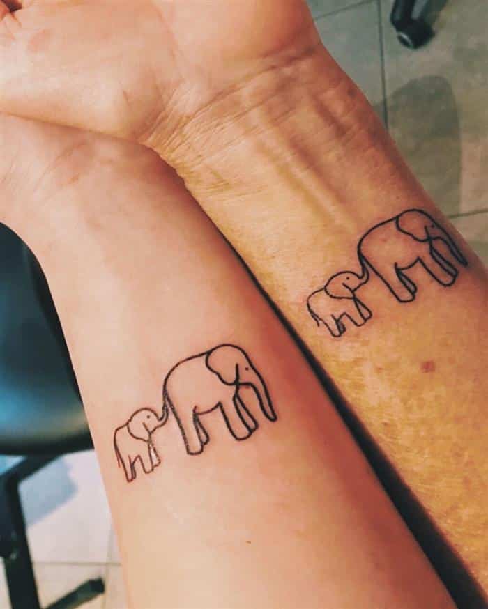 mãe e filha elefante