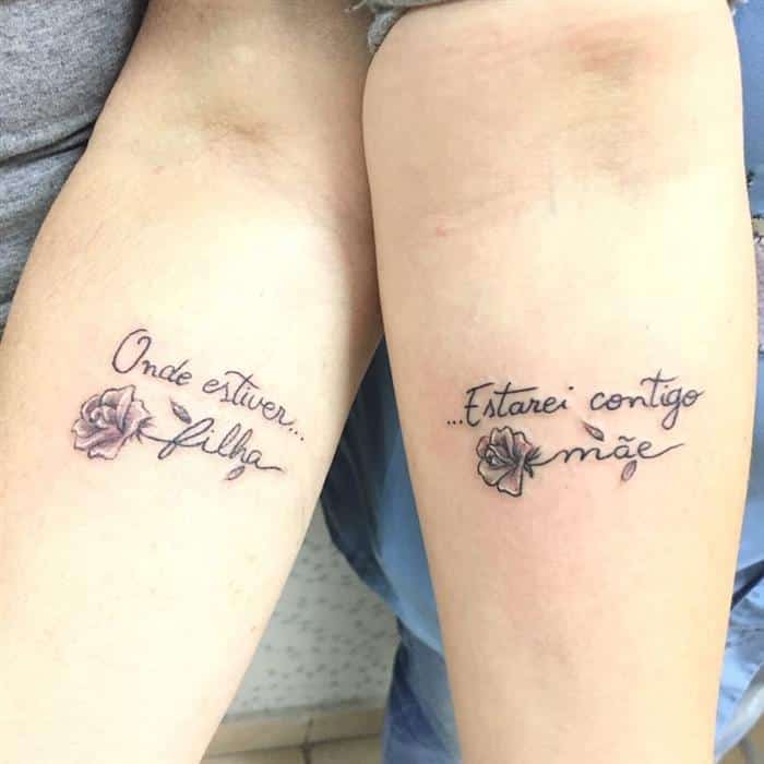 Tatuagem mãe e filha onde estiver estarei contigo