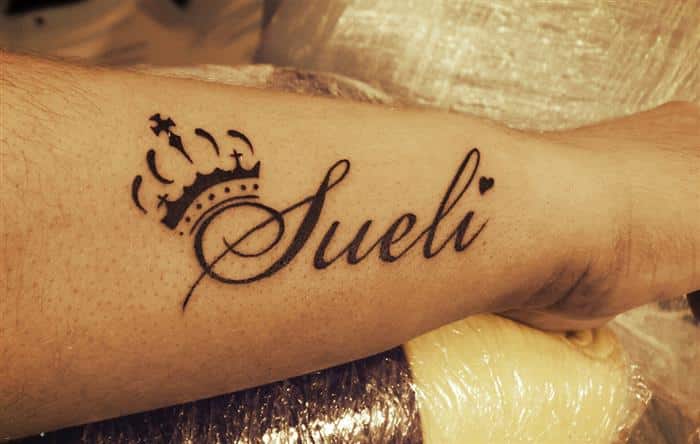tatuagem com nome de filho no braço