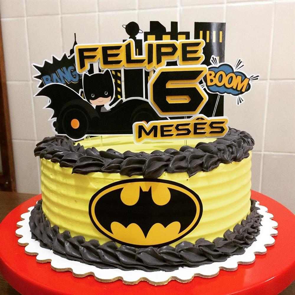 tema batman baby em amarelo e preto