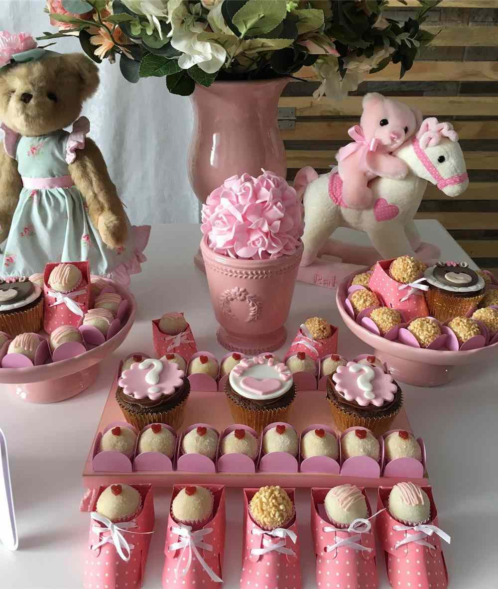 decoração ursinha rosa