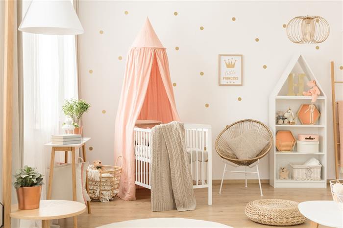 quarto de bebe feminino bege e rosa