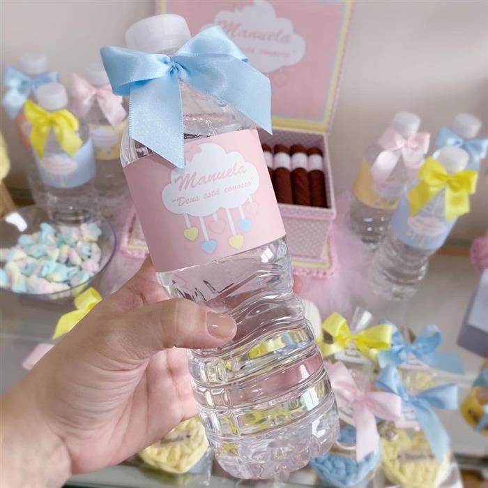 agua decorada para cha de bebe