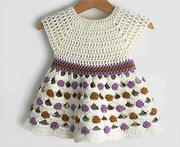 vestido para menina de croche