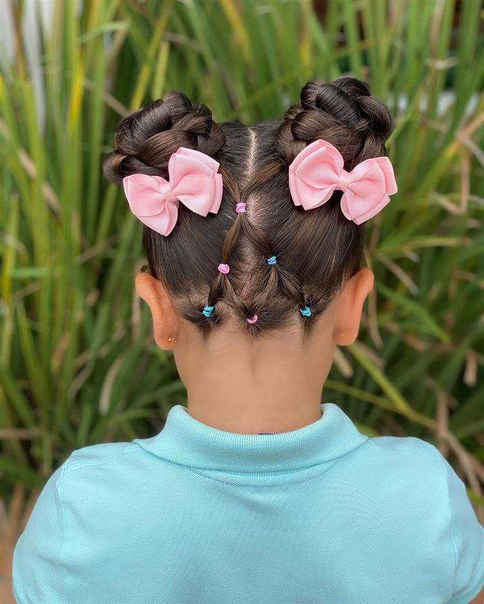 Penteado Infantil fácil com coque