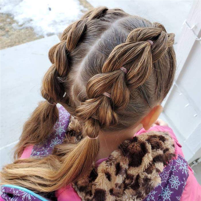 penteado infantil de trança