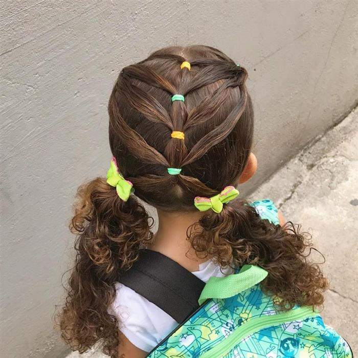 penteado infantil para escola cabelo cacheado