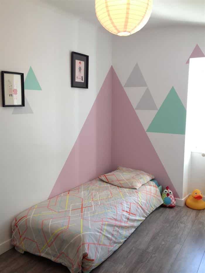 decoração de quarto infantil feminino gastando pouco com triangulos