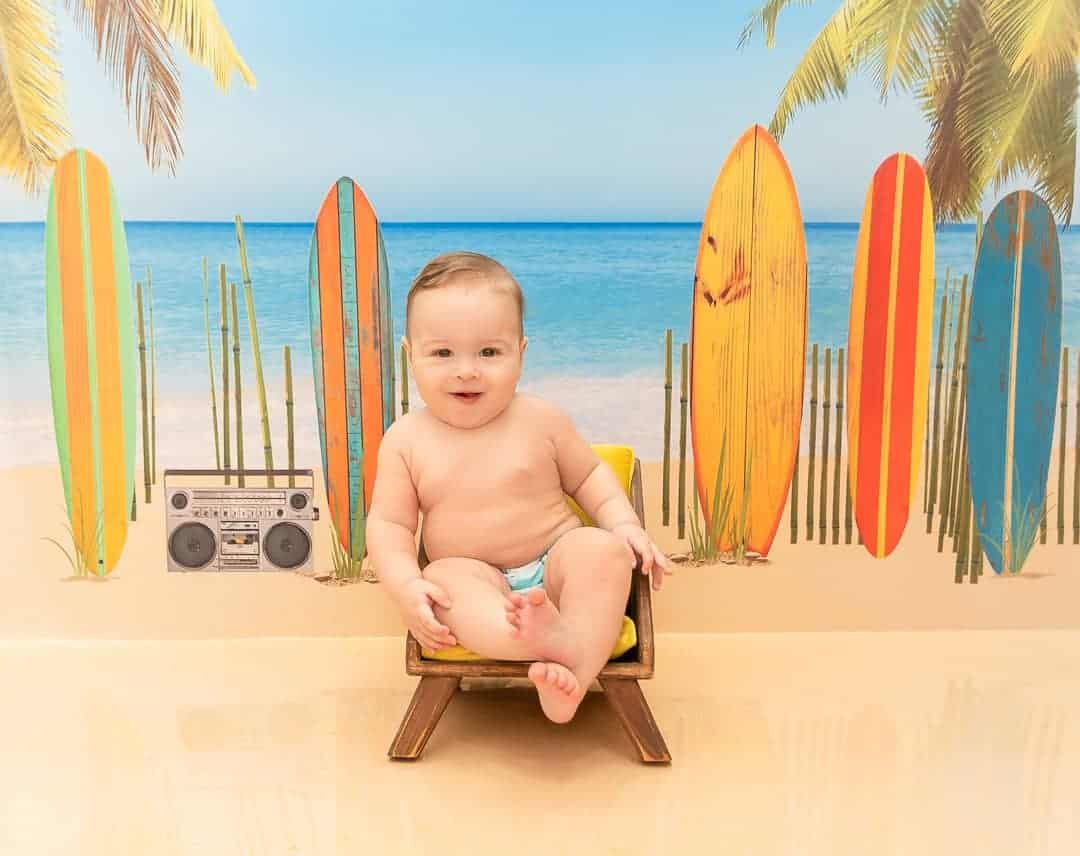 fotos criativas de bebe na praia