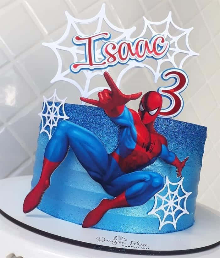 bolo homem aranha com glitter