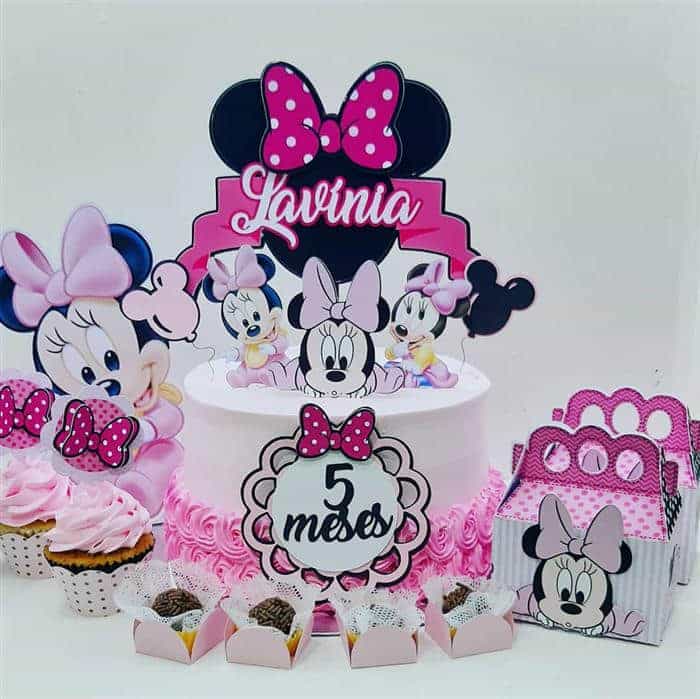 mesversario da minnie rosa