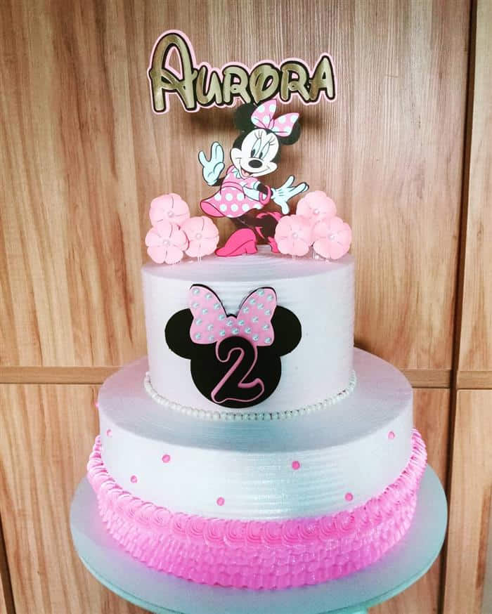 bolo alto andares minnie