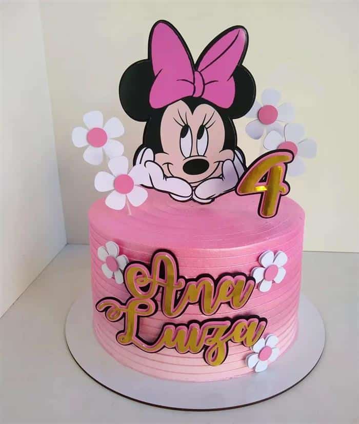 bolo rosa da minnie