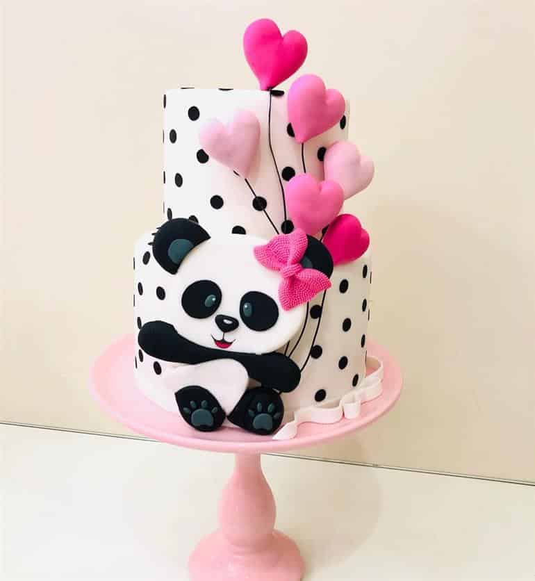 aniversário feminino tema panda luxuoso